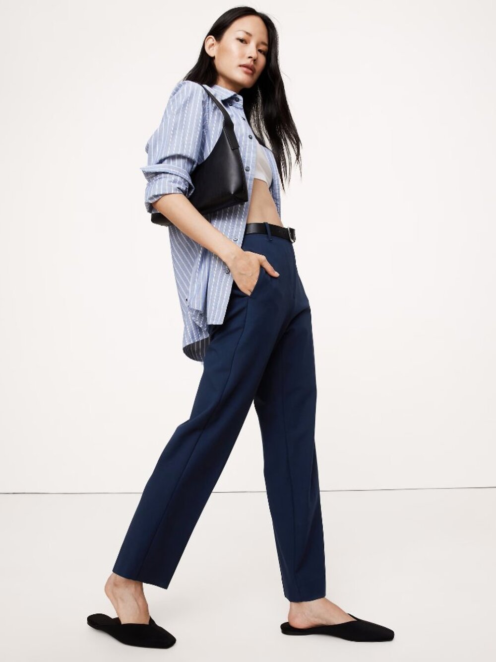 NWT! Banana Republic Navy Blue High-Rise Modern Slim Refined Ankle Pant 18R